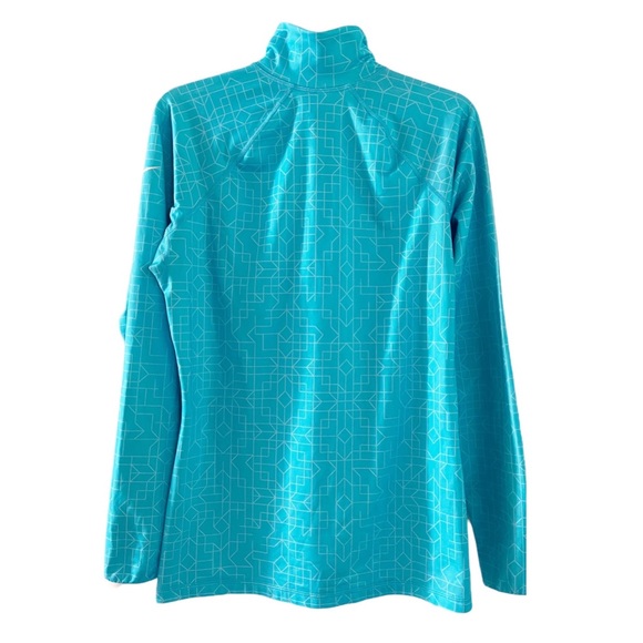 Nike Blue Pro Half Zip Hyperwarm Pullover Geometric Sweatshirt/Hoodie Large - Picture 2 of 10